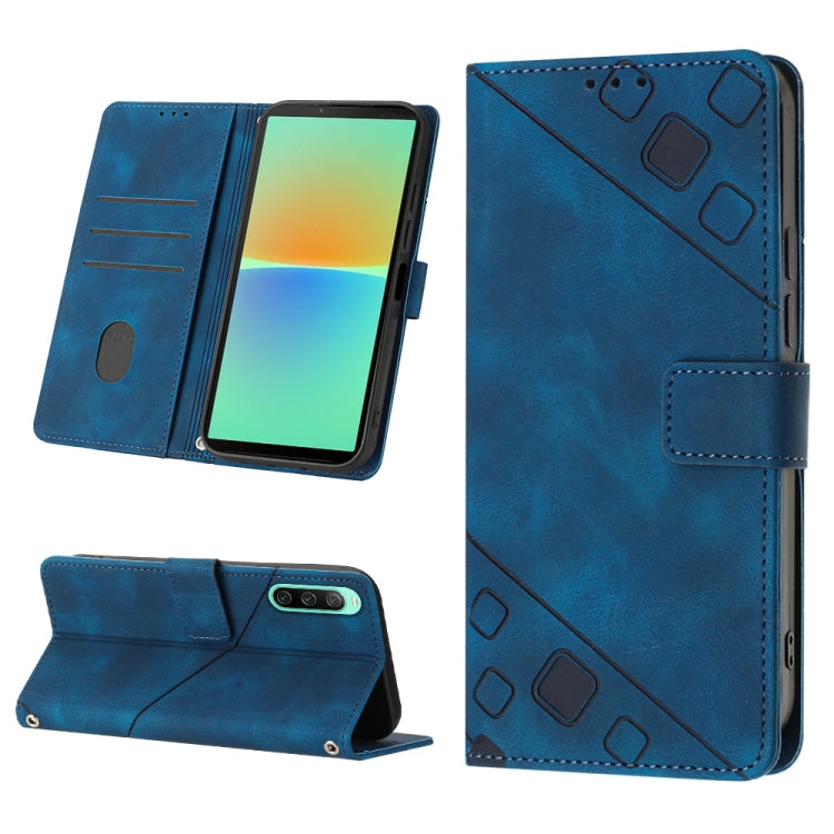 Skin-feel Embossed Leather Phone Case, For Sony Xperia 1 IV, For Sony Xperia 5 IV, For Sony Xperia 10 IV, For OPPO A78