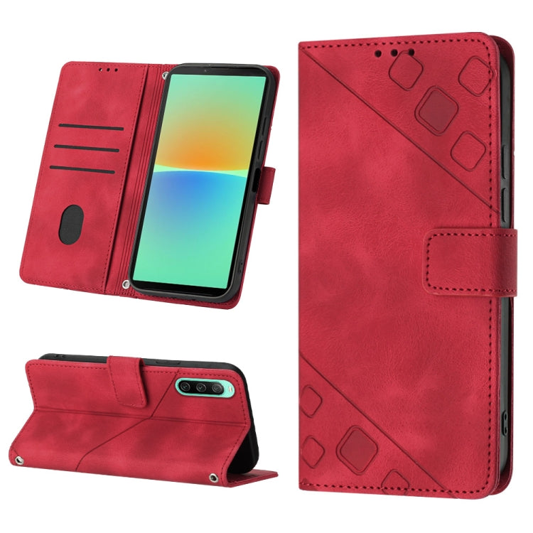 Skin-feel Embossed Leather Phone Case, For Sony Xperia 1 IV, For Sony Xperia 5 IV, For Sony Xperia 10 IV, For OPPO A78