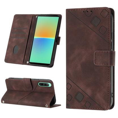 Skin-feel Embossed Leather Phone Case, For Sony Xperia 1 IV, For Sony Xperia 5 IV, For Sony Xperia 10 IV, For OPPO A78