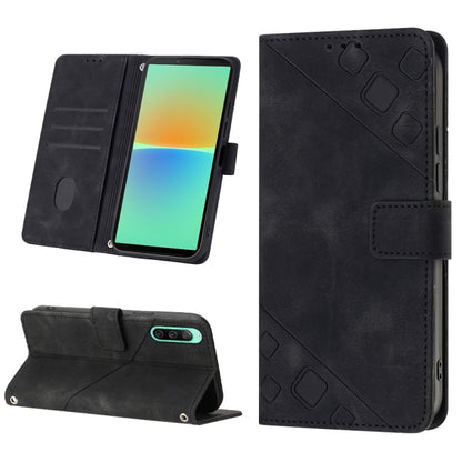 Skin-feel Embossed Leather Phone Case, For Sony Xperia 1 IV, For Sony Xperia 5 IV, For Sony Xperia 10 IV, For OPPO A78