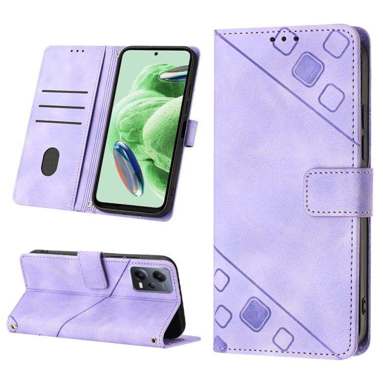 Skin-feel Embossed Leather Phone Case, For Xiaomi Redmi Note 12 Global, For Xiaomi Redmi 12C / 11A 4G, For Samsung Galaxy A04e / F04 / M04, For Samsung Galaxy A04 Core