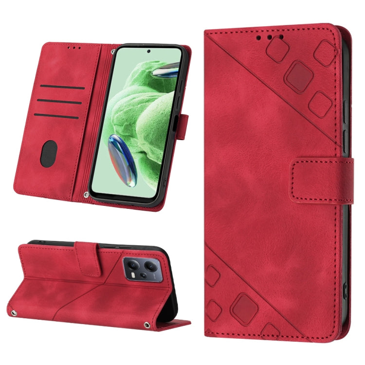 Skin-feel Embossed Leather Phone Case, For Xiaomi Redmi Note 12 Global, For Xiaomi Redmi 12C / 11A 4G, For Samsung Galaxy A04e / F04 / M04, For Samsung Galaxy A04 Core