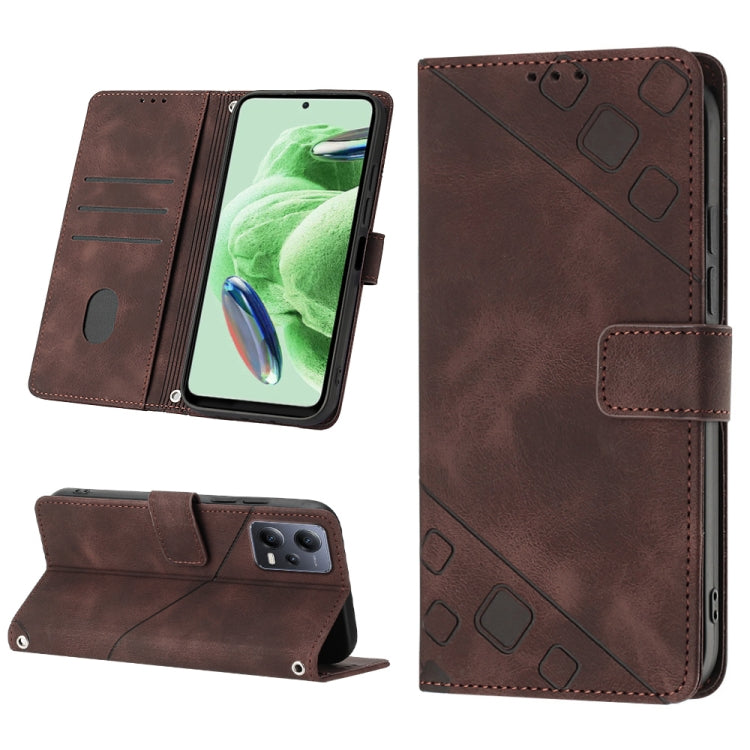 Skin-feel Embossed Leather Phone Case, For Xiaomi Redmi Note 12 Global, For Xiaomi Redmi 12C / 11A 4G, For Samsung Galaxy A04e / F04 / M04, For Samsung Galaxy A04 Core