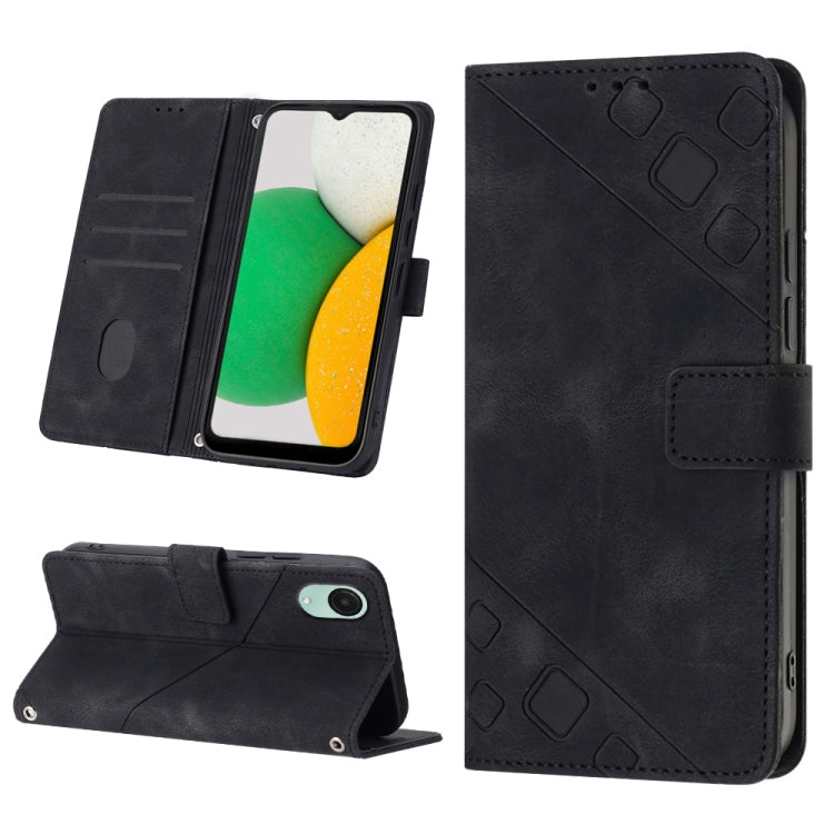 Skin-feel Embossed Leather Phone Case, For Xiaomi Redmi Note 12 Global, For Xiaomi Redmi 12C / 11A 4G, For Samsung Galaxy A04e / F04 / M04, For Samsung Galaxy A04 Core