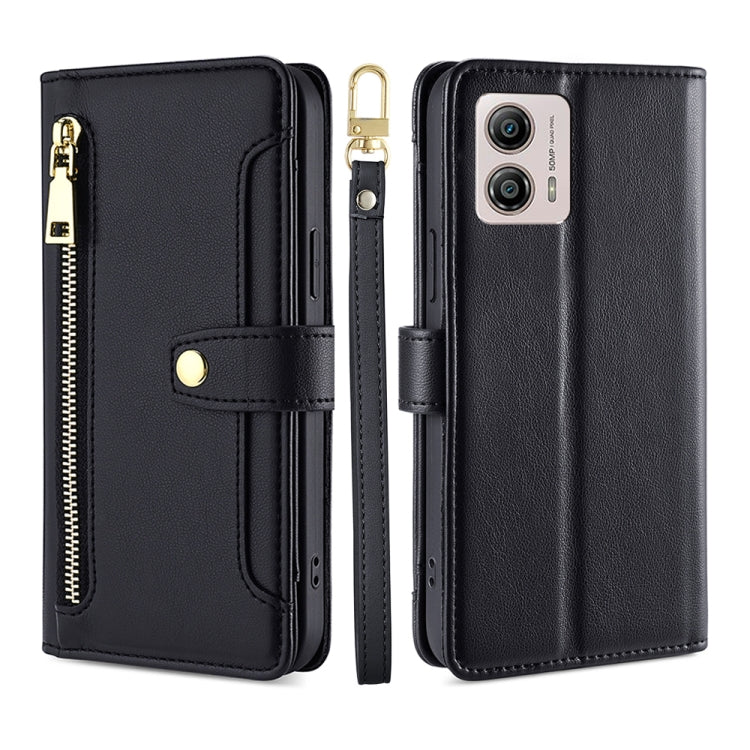 Sheep Texture Cross-body Zipper Wallet Leather Phone Case, For Motorola Moto G53 5G/G13 4G/G23 4G, For Motorola Moto G73 5G, For OPPO Reno8 T 5G/A1 Pro 5G, For Kyocera Android One S10