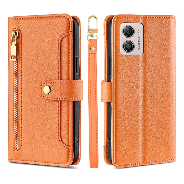 Sheep Texture Cross-body Zipper Wallet Leather Phone Case, For Motorola Moto G53 5G/G13 4G/G23 4G, For Motorola Moto G73 5G, For OPPO Reno8 T 5G/A1 Pro 5G, For Kyocera Android One S10