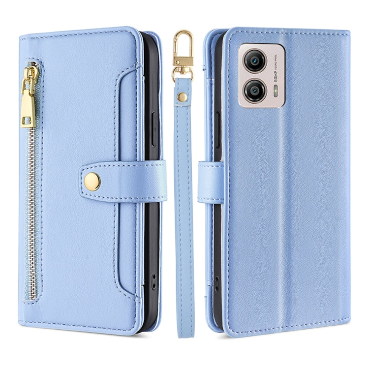 Sheep Texture Cross-body Zipper Wallet Leather Phone Case, For Motorola Moto G53 5G/G13 4G/G23 4G, For Motorola Moto G73 5G, For OPPO Reno8 T 5G/A1 Pro 5G, For Kyocera Android One S10