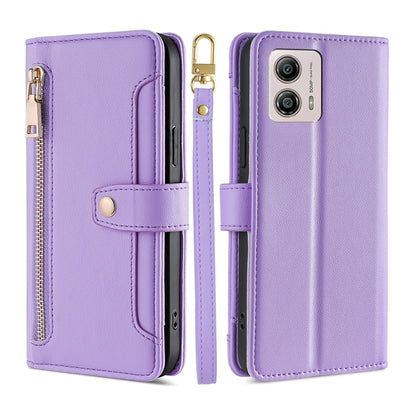 Sheep Texture Cross-body Zipper Wallet Leather Phone Case, For Motorola Moto G53 5G/G13 4G/G23 4G, For Motorola Moto G73 5G, For OPPO Reno8 T 5G/A1 Pro 5G, For Kyocera Android One S10