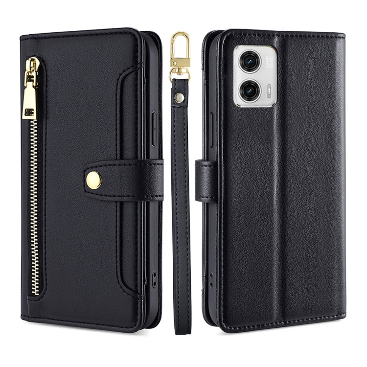 Sheep Texture Cross-body Zipper Wallet Leather Phone Case, For Motorola Moto G53 5G/G13 4G/G23 4G, For Motorola Moto G73 5G, For OPPO Reno8 T 5G/A1 Pro 5G, For Kyocera Android One S10