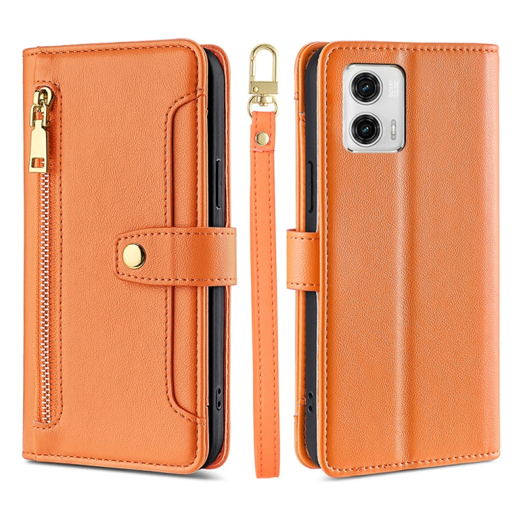 Sheep Texture Cross-body Zipper Wallet Leather Phone Case, For Motorola Moto G53 5G/G13 4G/G23 4G, For Motorola Moto G73 5G, For OPPO Reno8 T 5G/A1 Pro 5G, For Kyocera Android One S10