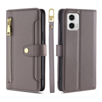 Sheep Texture Cross-body Zipper Wallet Leather Phone Case, For Motorola Moto G53 5G/G13 4G/G23 4G, For Motorola Moto G73 5G, For OPPO Reno8 T 5G/A1 Pro 5G, For Kyocera Android One S10