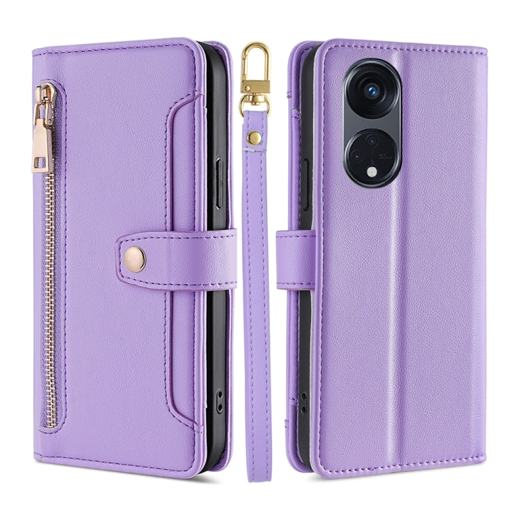 Sheep Texture Cross-body Zipper Wallet Leather Phone Case, For Motorola Moto G53 5G/G13 4G/G23 4G, For Motorola Moto G73 5G, For OPPO Reno8 T 5G/A1 Pro 5G, For Kyocera Android One S10