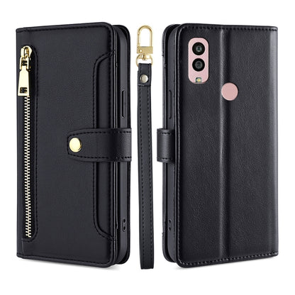 Sheep Texture Cross-body Zipper Wallet Leather Phone Case, For Motorola Moto G53 5G/G13 4G/G23 4G, For Motorola Moto G73 5G, For OPPO Reno8 T 5G/A1 Pro 5G, For Kyocera Android One S10