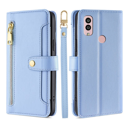 Sheep Texture Cross-body Zipper Wallet Leather Phone Case, For Motorola Moto G53 5G/G13 4G/G23 4G, For Motorola Moto G73 5G, For OPPO Reno8 T 5G/A1 Pro 5G, For Kyocera Android One S10