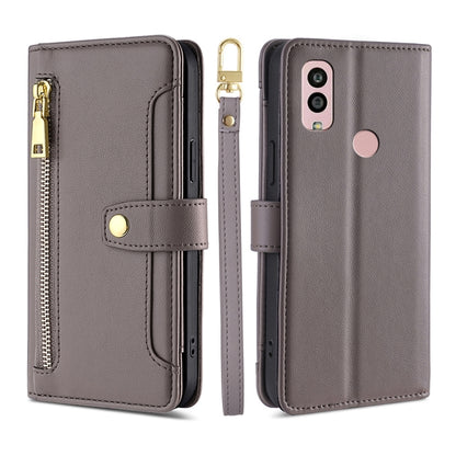 Sheep Texture Cross-body Zipper Wallet Leather Phone Case, For Motorola Moto G53 5G/G13 4G/G23 4G, For Motorola Moto G73 5G, For OPPO Reno8 T 5G/A1 Pro 5G, For Kyocera Android One S10