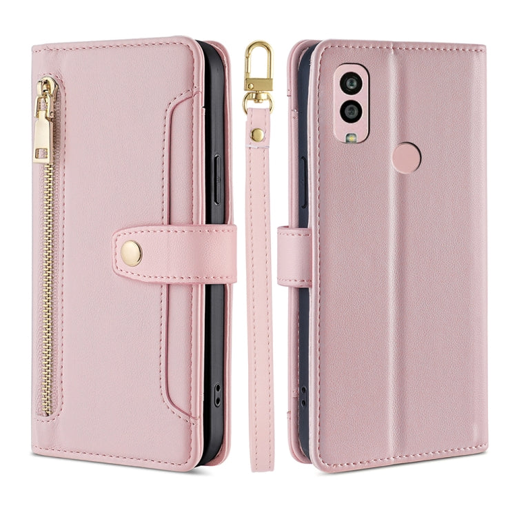Sheep Texture Cross-body Zipper Wallet Leather Phone Case, For Motorola Moto G53 5G/G13 4G/G23 4G, For Motorola Moto G73 5G, For OPPO Reno8 T 5G/A1 Pro 5G, For Kyocera Android One S10