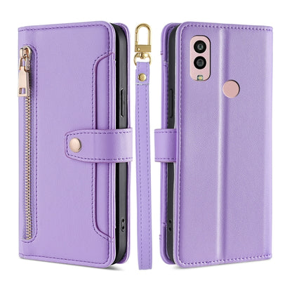 Sheep Texture Cross-body Zipper Wallet Leather Phone Case, For Motorola Moto G53 5G/G13 4G/G23 4G, For Motorola Moto G73 5G, For OPPO Reno8 T 5G/A1 Pro 5G, For Kyocera Android One S10