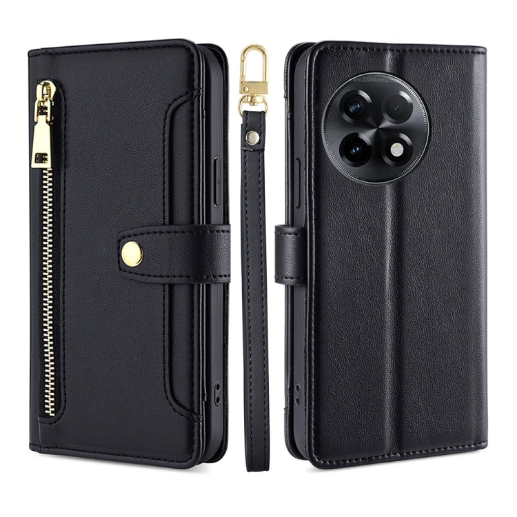 Sheep Texture Cross-body Zipper Wallet Leather Phone Case, For OnePlus Ace 2/11R