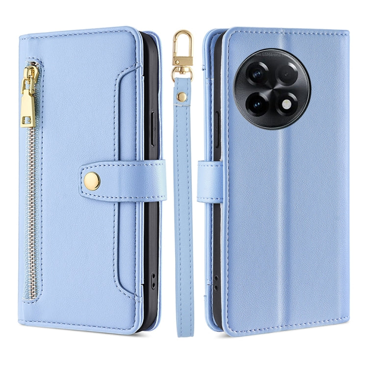 Sheep Texture Cross-body Zipper Wallet Leather Phone Case, For OnePlus Ace 2/11R