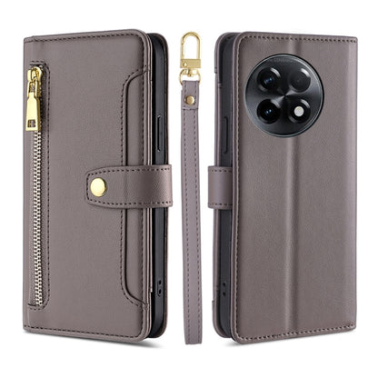 Sheep Texture Cross-body Zipper Wallet Leather Phone Case, For OnePlus Ace 2/11R