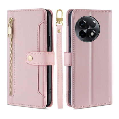 Sheep Texture Cross-body Zipper Wallet Leather Phone Case, For OnePlus Ace 2/11R
