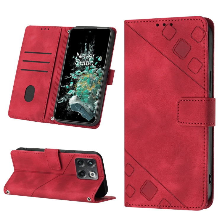 Skin-feel Embossed Leather Phone Case, For OnePlus 10T 5G, For OnePlus ACE 5G, For OnePlus Nord 2T 5G, For OnePlus Nord CE 2 5G