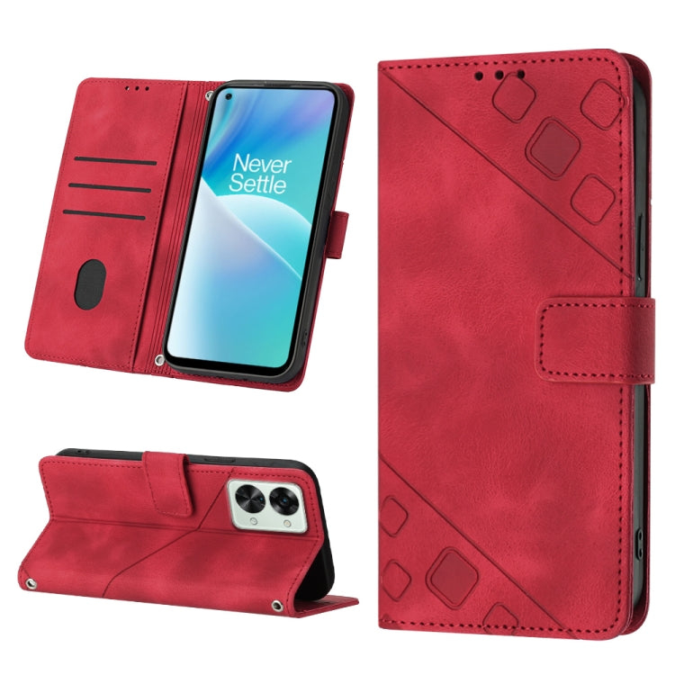 Skin-feel Embossed Leather Phone Case, For OnePlus 10T 5G, For OnePlus ACE 5G, For OnePlus Nord 2T 5G, For OnePlus Nord CE 2 5G