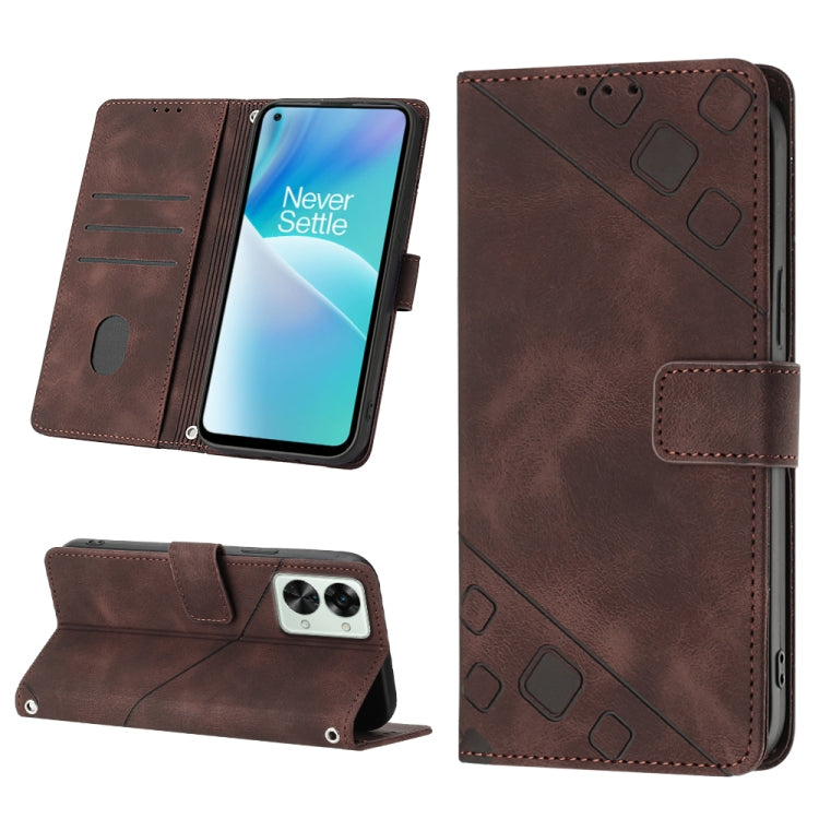Skin-feel Embossed Leather Phone Case, For OnePlus 10T 5G, For OnePlus ACE 5G, For OnePlus Nord 2T 5G, For OnePlus Nord CE 2 5G