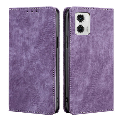 RFID Anti-theft Brush Magnetic Leather Phone Case, For Motorola Moto G53 5G/G13 4G/G23 4G, For Motorola Moto G73 5G, For OPPO Reno8 T 5G/A1 Pro 5G, For Xiaomi Redmi 12C 4G