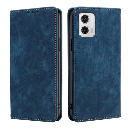 RFID Anti-theft Brush Magnetic Leather Phone Case, For Motorola Moto G53 5G/G13 4G/G23 4G, For Motorola Moto G73 5G, For OPPO Reno8 T 5G/A1 Pro 5G, For Xiaomi Redmi 12C 4G