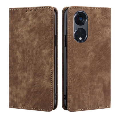RFID Anti-theft Brush Magnetic Leather Phone Case, For Motorola Moto G53 5G/G13 4G/G23 4G, For Motorola Moto G73 5G, For OPPO Reno8 T 5G/A1 Pro 5G, For Xiaomi Redmi 12C 4G