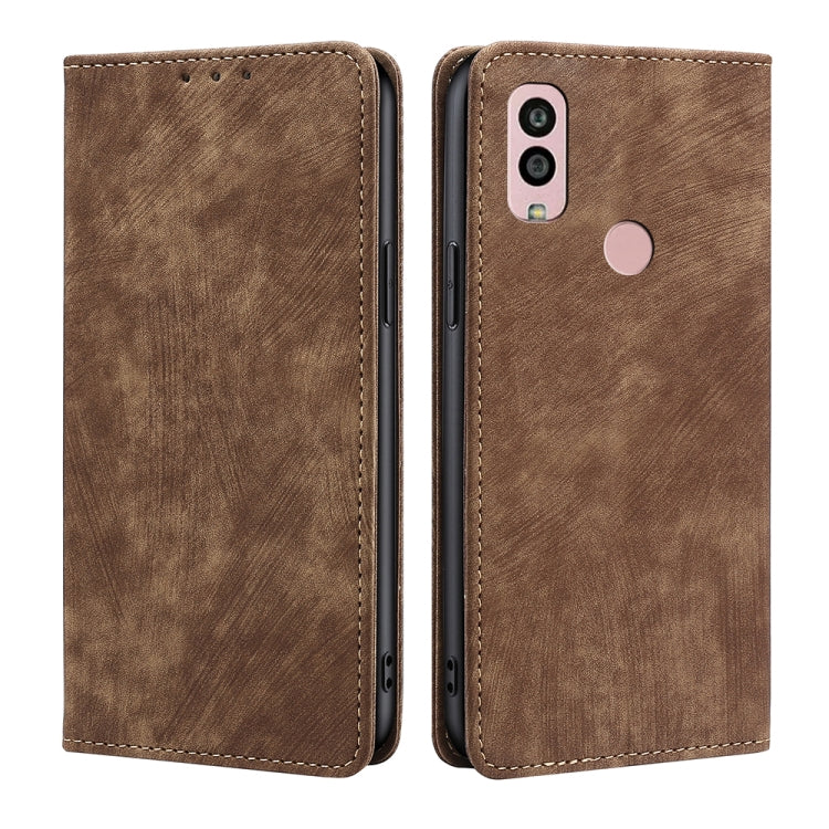 RFID Anti-theft Brush Magnetic Leather Phone Case, For Kyocera Android One S10, For OnePlus Ace 2/11R