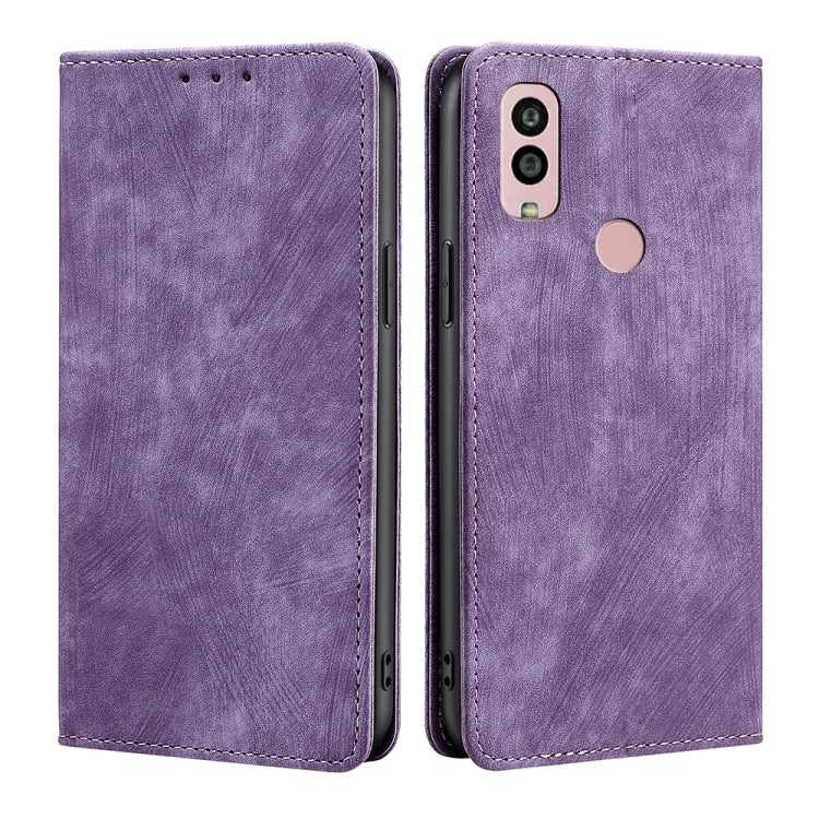 RFID Anti-theft Brush Magnetic Leather Phone Case, For Kyocera Android One S10, For OnePlus Ace 2/11R