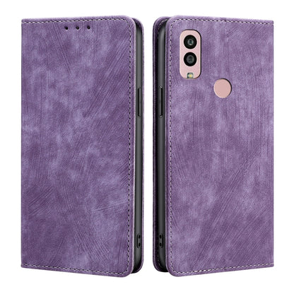 RFID Anti-theft Brush Magnetic Leather Phone Case, For Kyocera Android One S10, For OnePlus Ace 2/11R