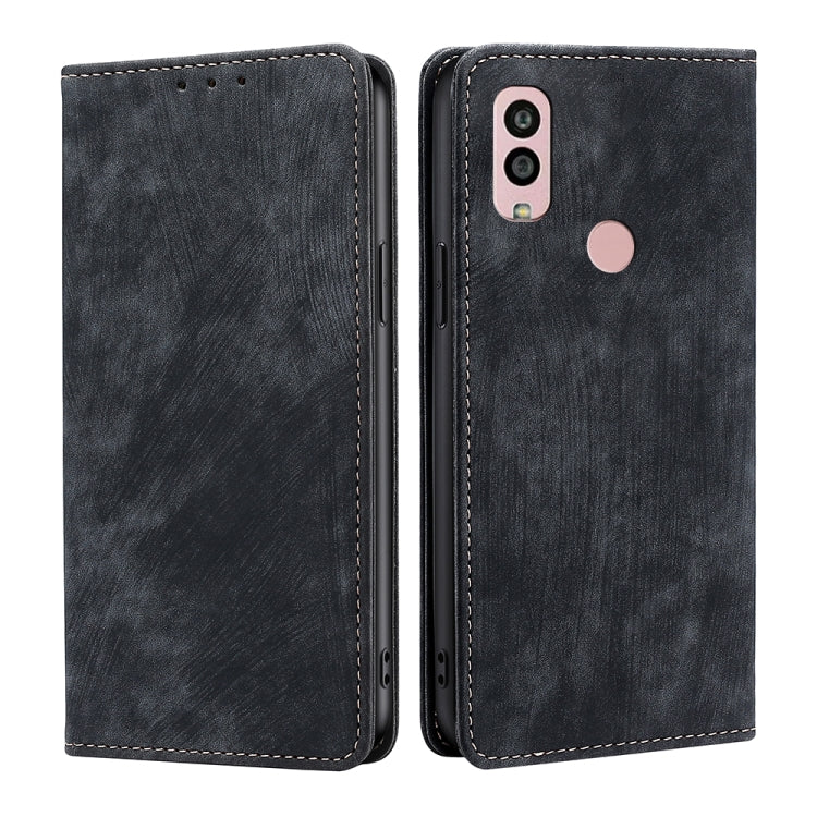RFID Anti-theft Brush Magnetic Leather Phone Case, For Kyocera Android One S10, For OnePlus Ace 2/11R