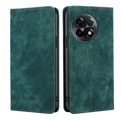 RFID Anti-theft Brush Magnetic Leather Phone Case, For Kyocera Android One S10, For OnePlus Ace 2/11R