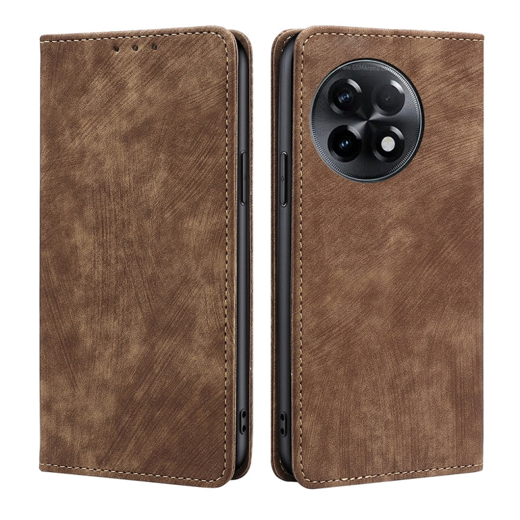RFID Anti-theft Brush Magnetic Leather Phone Case, For Kyocera Android One S10, For OnePlus Ace 2/11R