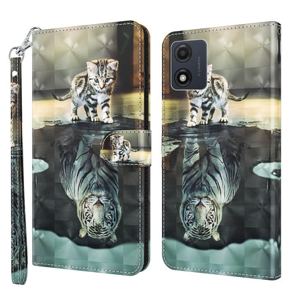 3D Painting Pattern Leather Phone Case, For Motorola Moto E13, For Motorola Moto G13 / G23 / G53