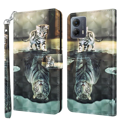 3D Painting Pattern Leather Phone Case, For Motorola Moto E13, For Motorola Moto G13 / G23 / G53