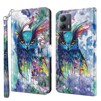 3D Painting Pattern Leather Phone Case, For Motorola Moto E13, For Motorola Moto G13 / G23 / G53