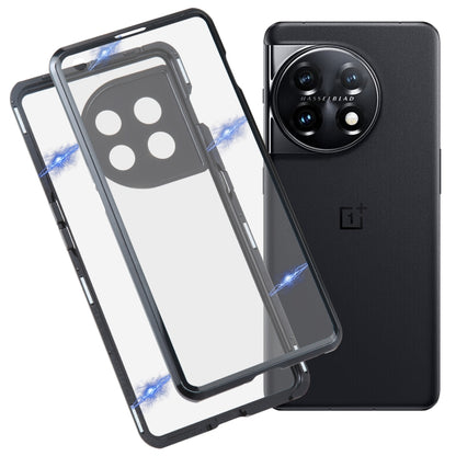 Full Cover Magnetic Metal Tempered Glass Phone Case, For OnePlus 11