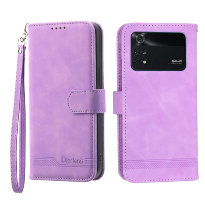 Dierfeng Dream Line Leather Phone Case, For Xiaomi Redmi 10 5G, For Xiaomi Redmi Note 10, For Xiaomi Redmi Note 10 Pro, For Xiaomi Poco M4 Pro 4G