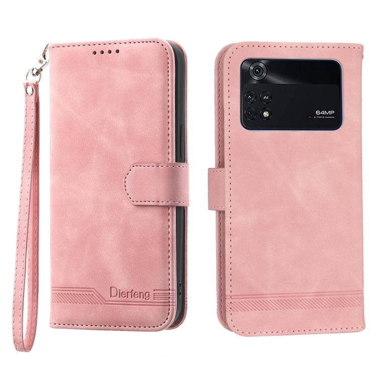 Dierfeng Dream Line Leather Phone Case, For Xiaomi Redmi 10 5G, For Xiaomi Redmi Note 10, For Xiaomi Redmi Note 10 Pro, For Xiaomi Poco M4 Pro 4G