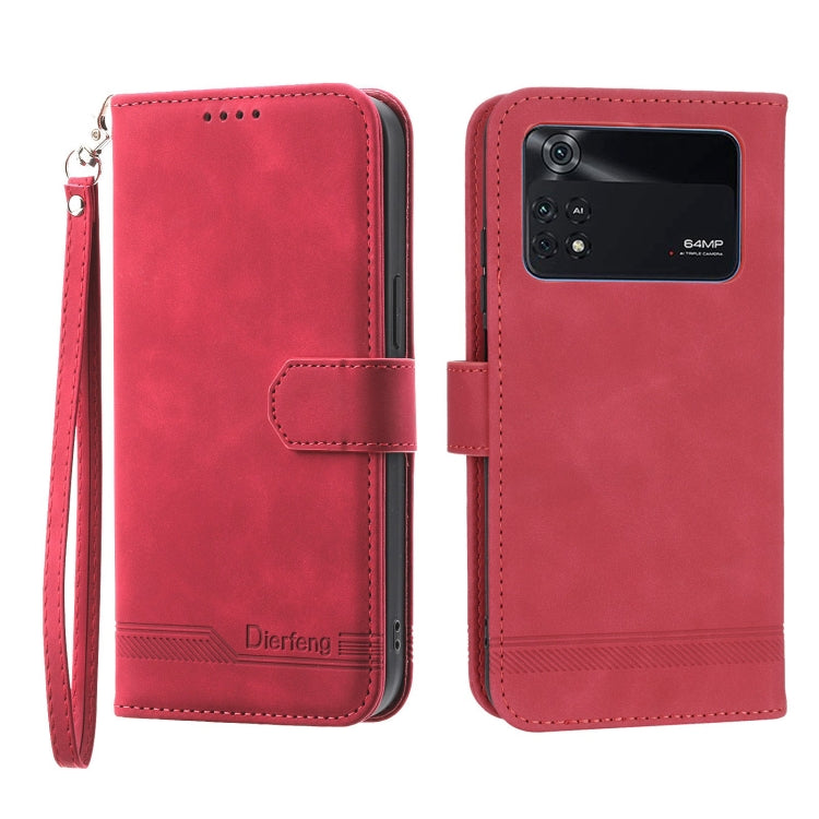 Dierfeng Dream Line Leather Phone Case, For Xiaomi Redmi 10 5G, For Xiaomi Redmi Note 10, For Xiaomi Redmi Note 10 Pro, For Xiaomi Poco M4 Pro 4G