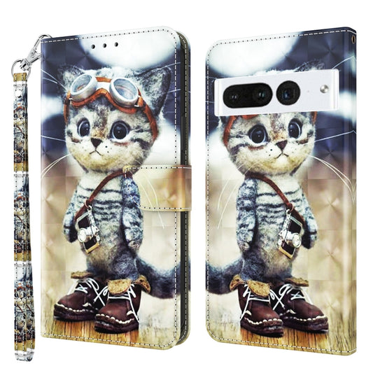 3D Painted Leather Phone Case, For Google Pixel 7 Pro 5G, For Google Pixel 7a 5G