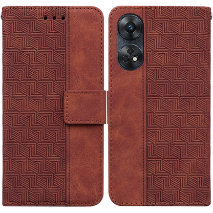 Geometric Embossed Leather Phone Case, For Motorola Moto G13 / G23 / G53, For Motorola Moto  G73, For OnePlus 11, For OPPO Reno8 T  4G