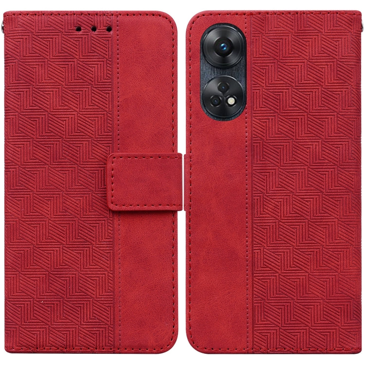 Geometric Embossed Leather Phone Case, For Motorola Moto G13 / G23 / G53, For Motorola Moto  G73, For OnePlus 11, For OPPO Reno8 T  4G