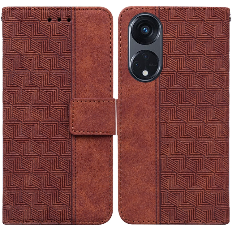Geometric Embossed Leather Phone Case, For OPPO Reno8 T  5G / A1 Pro 5G, For Realme 10 4G, For Realme 10 Pro 5G, For Realme 10 Pro+