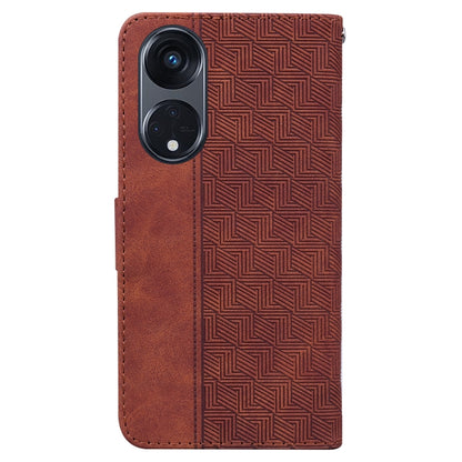 Geometric Embossed Leather Phone Case, For OPPO Reno8 T  5G / A1 Pro 5G, For Realme 10 4G, For Realme 10 Pro 5G, For Realme 10 Pro+