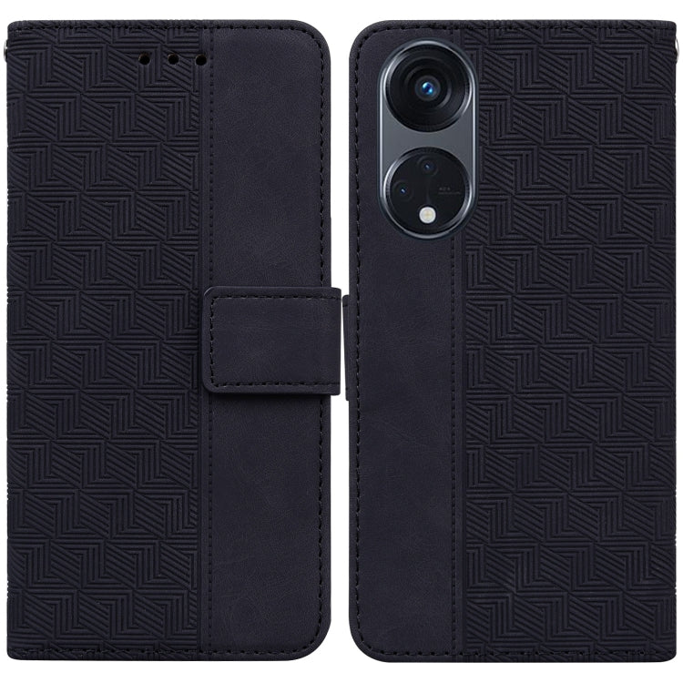 Geometric Embossed Leather Phone Case, For OPPO Reno8 T  5G / A1 Pro 5G, For Realme 10 4G, For Realme 10 Pro 5G, For Realme 10 Pro+
